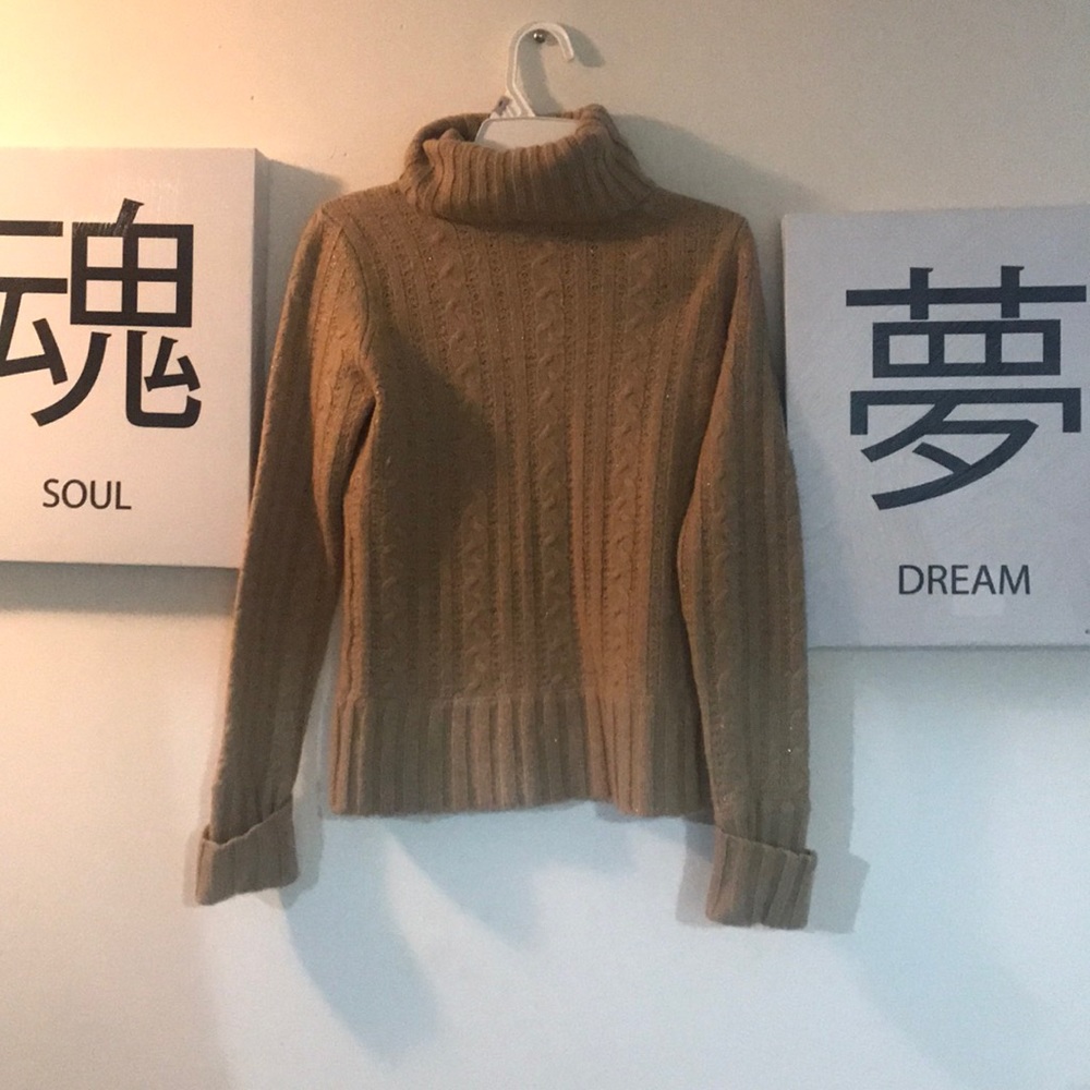 Gold Cotton Turtle Neck